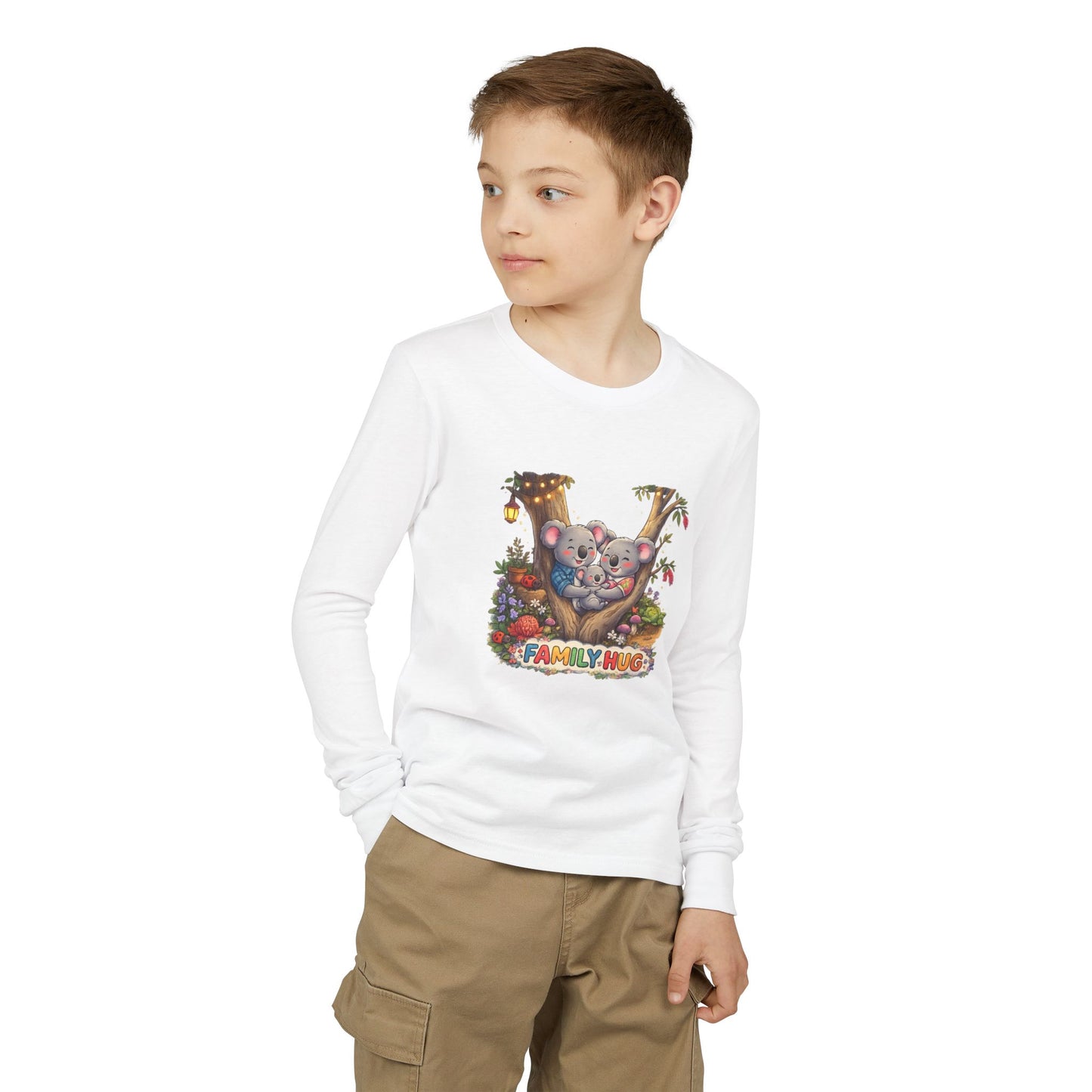 Family Hug Koala Youth Jersey Long Sleeve Tee