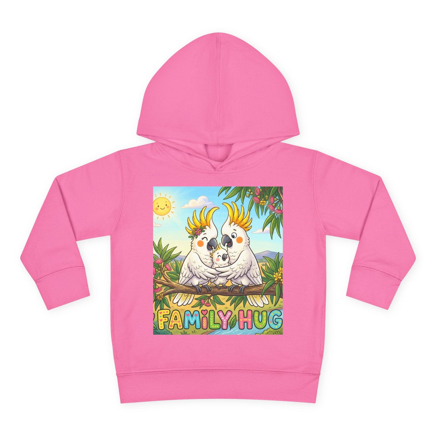 Family Hug Cockatoo Toddler Pullover Fleece Hoodie