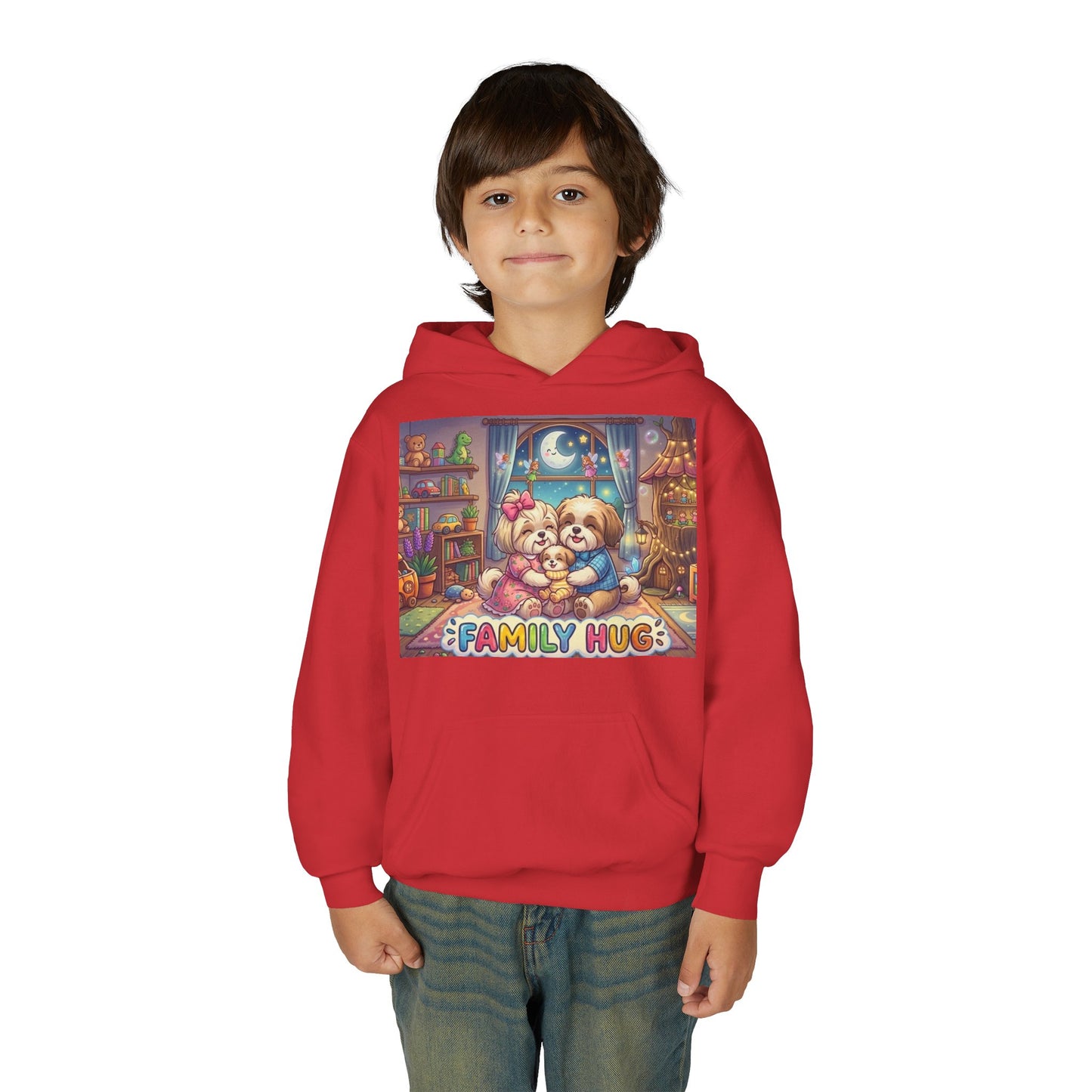 Family Hug Shih Tzu Youth Heavy Blend Hooded Sweatshirt
