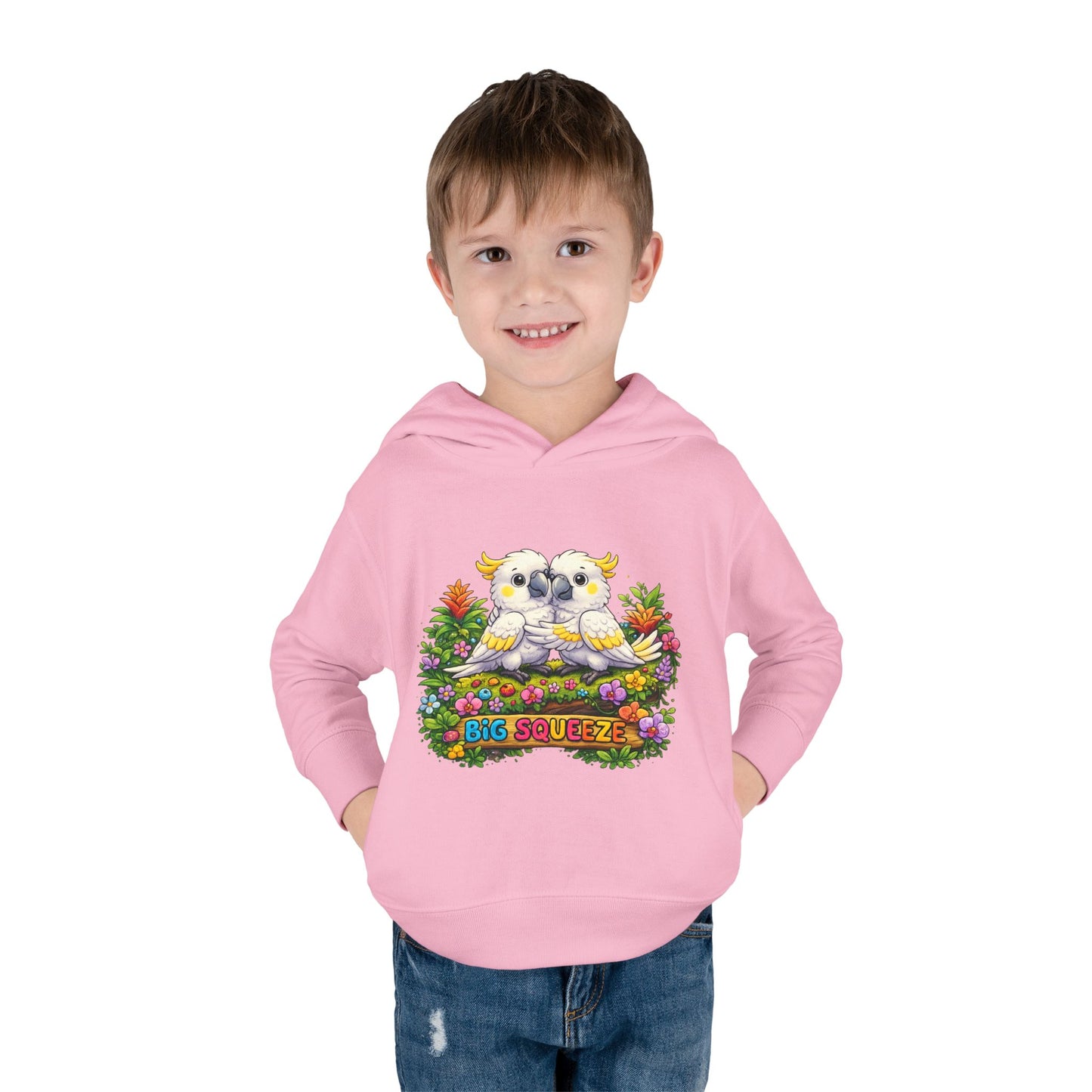 Big Squeeze Cockatoo Toddler Pullover Fleece Hoodie