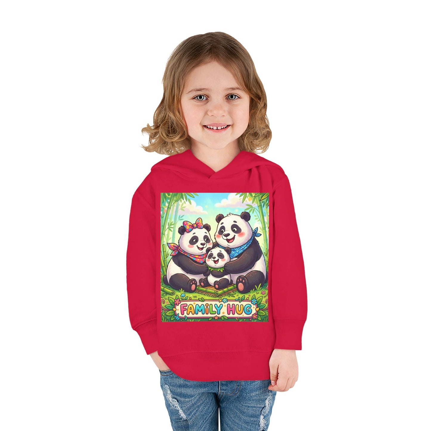 Family Hug Panda Toddler Pullover Fleece Hoodie