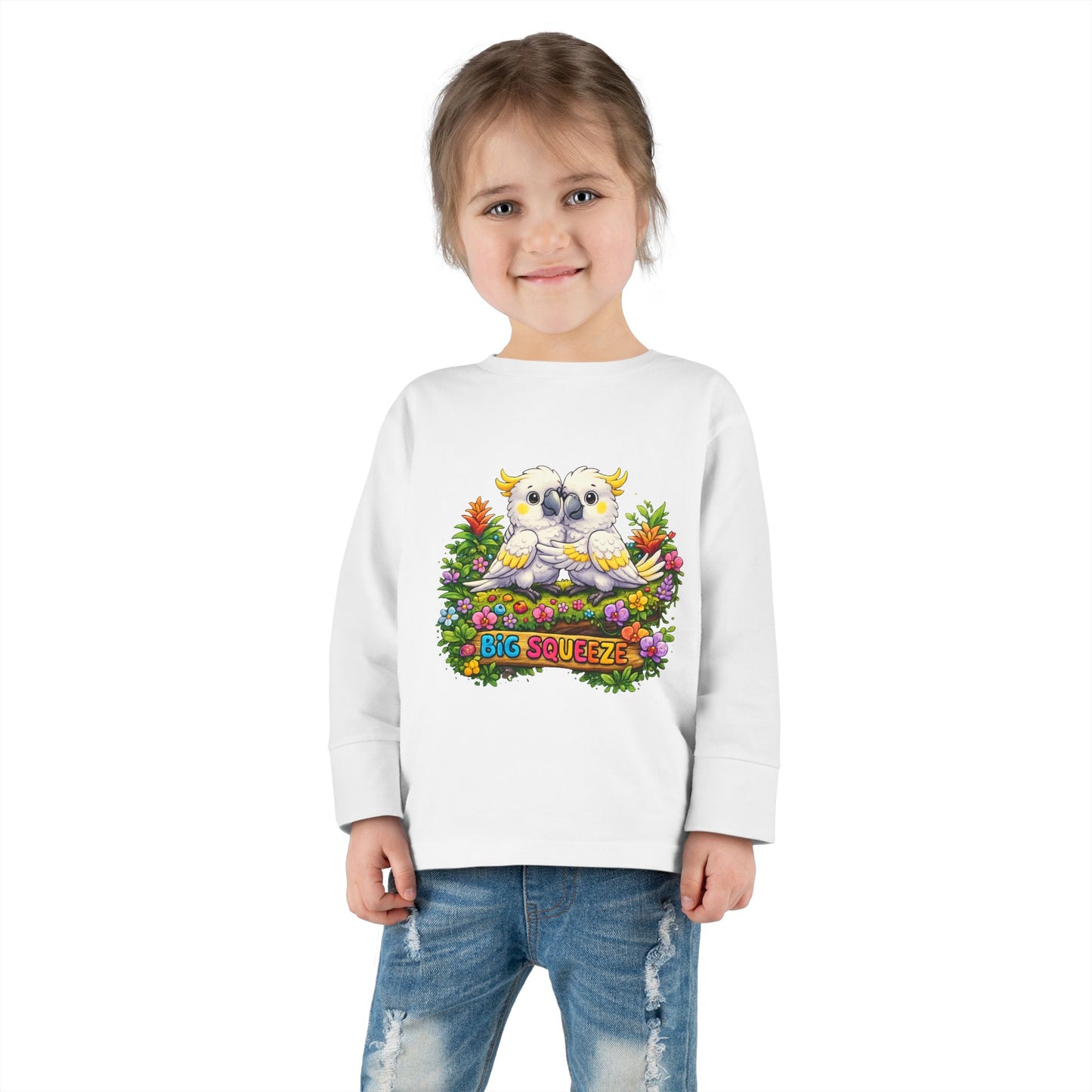 Big Squeeze Cockatoo Toddler Long Sleeve Tee