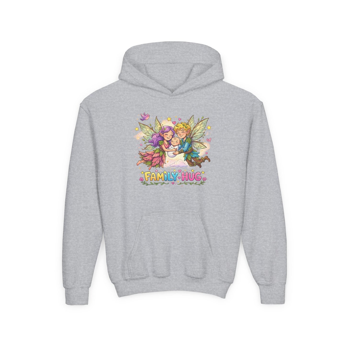 Family Hug Fairy Youth Heavy Blend Hooded Sweatshirt
