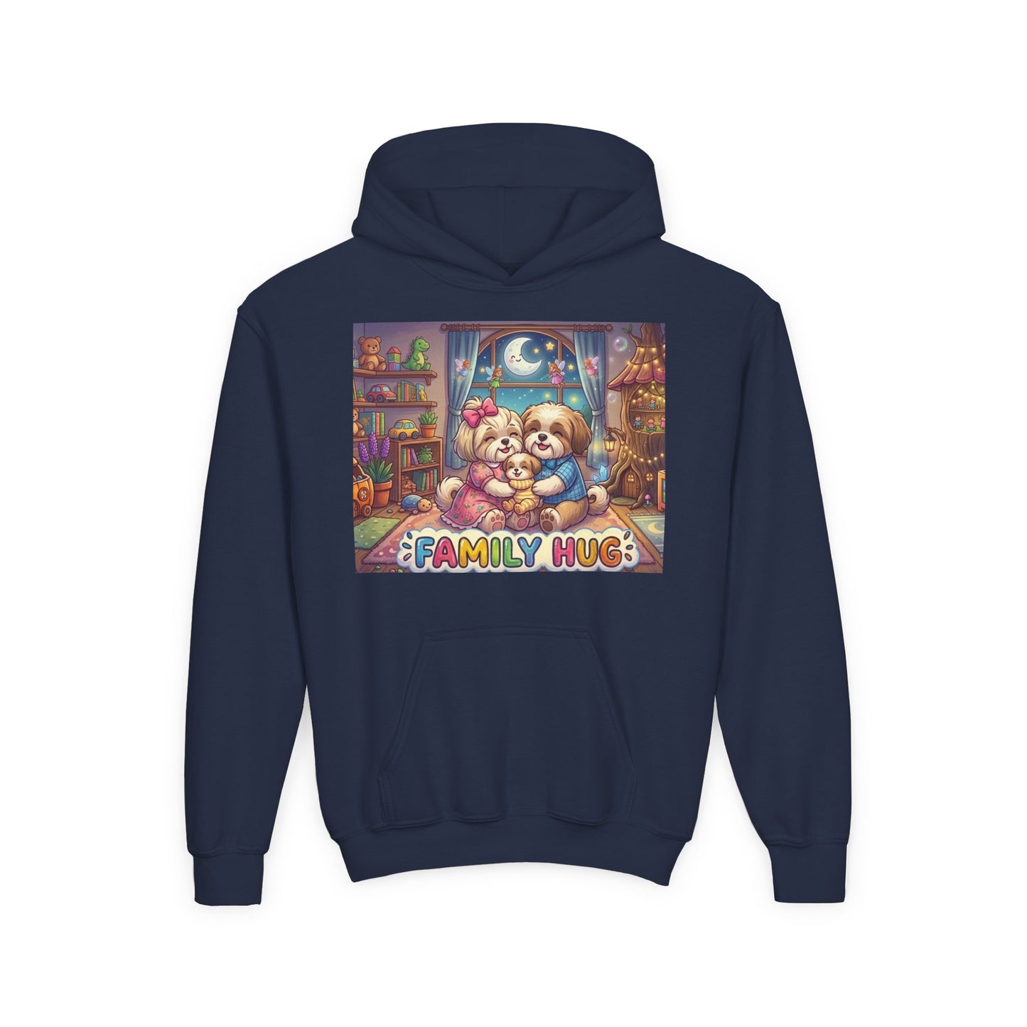 Family Hug Shih Tzu Youth Heavy Blend Hooded Sweatshirt