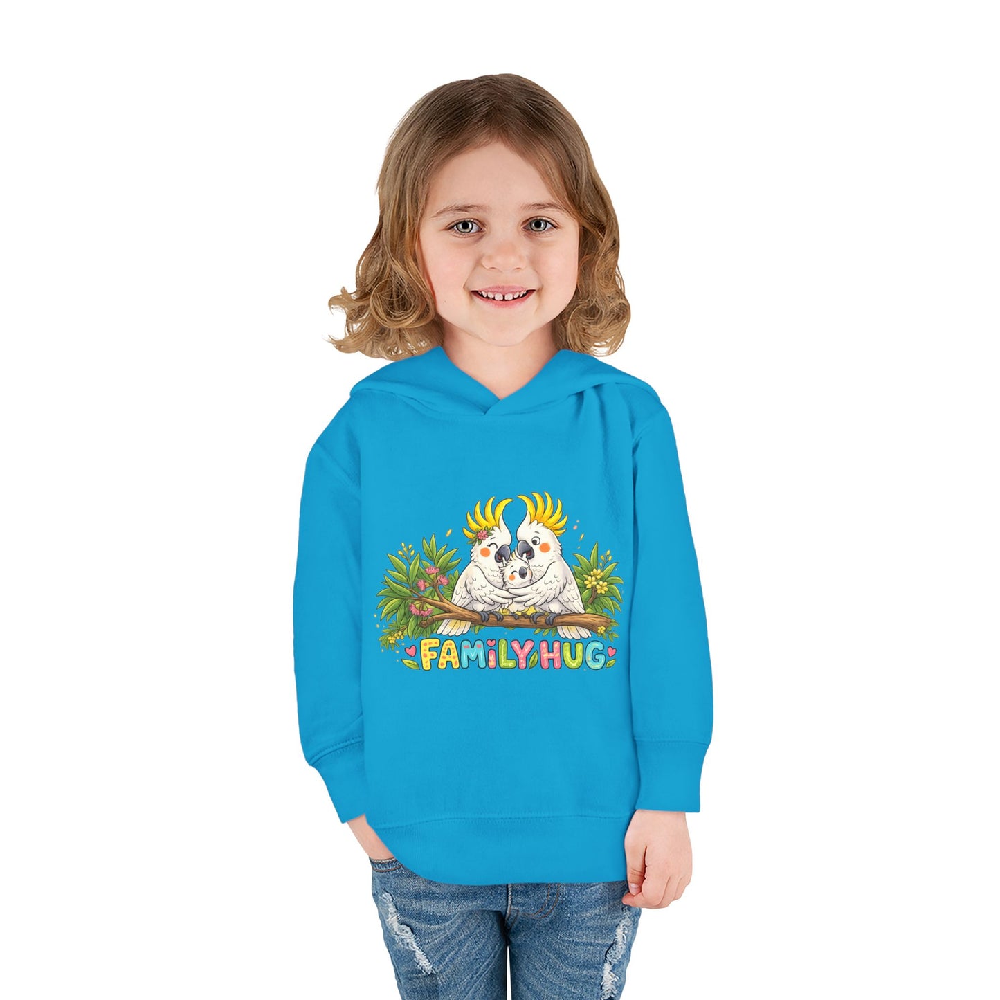 Family Hug Cockatoo Toddler Pullover Fleece Hoodie