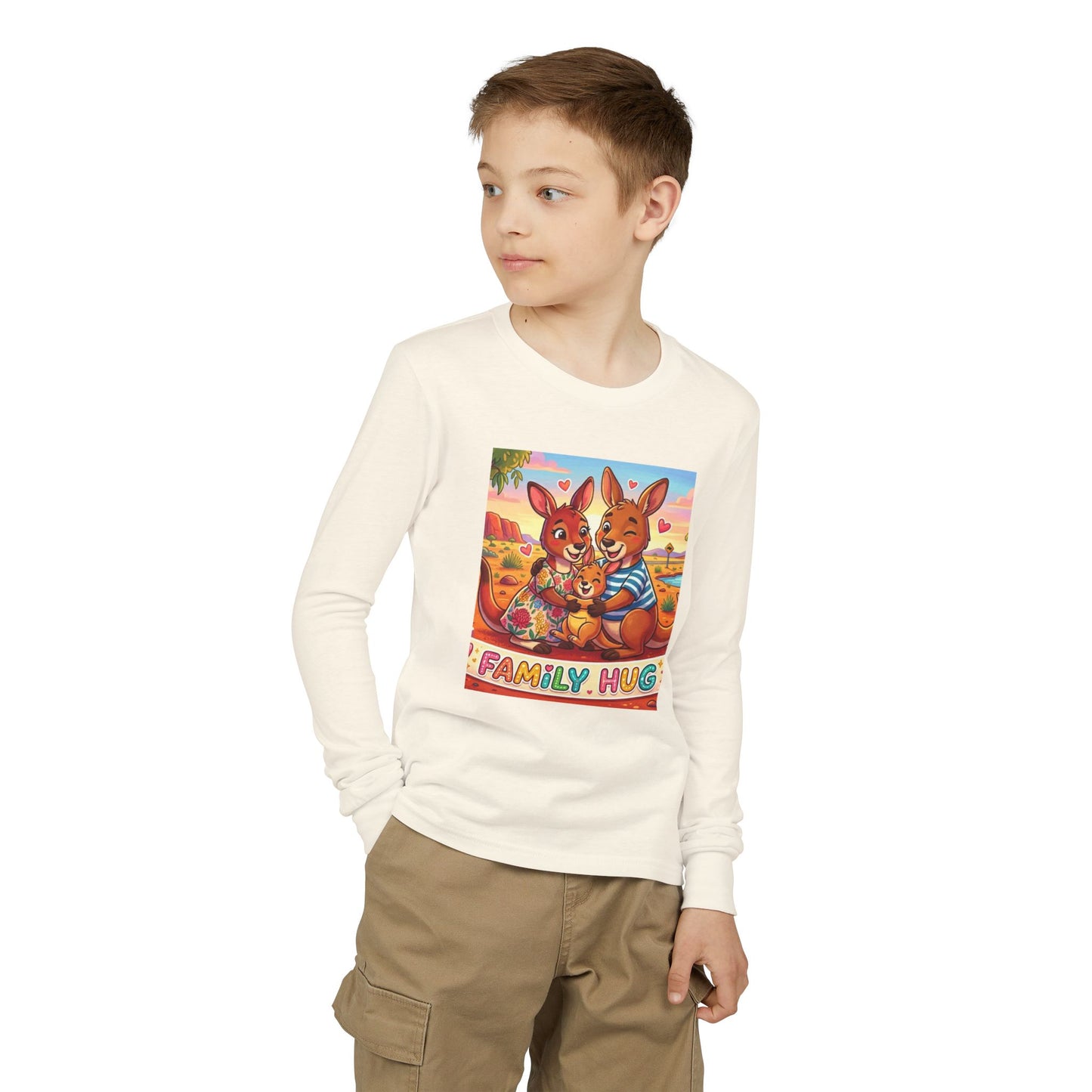 Family Hug Kangaroo Youth Jersey Long Sleeve Tee