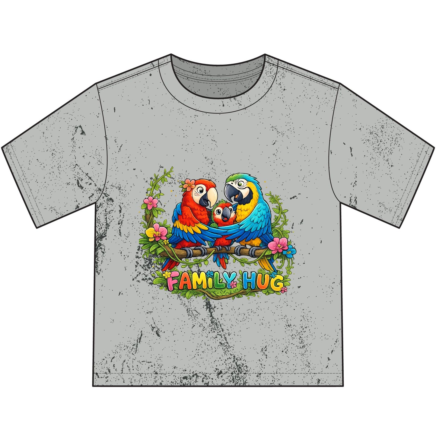 Family Hug Macaw Heavyweight Color Blast Youth T-Shirt
