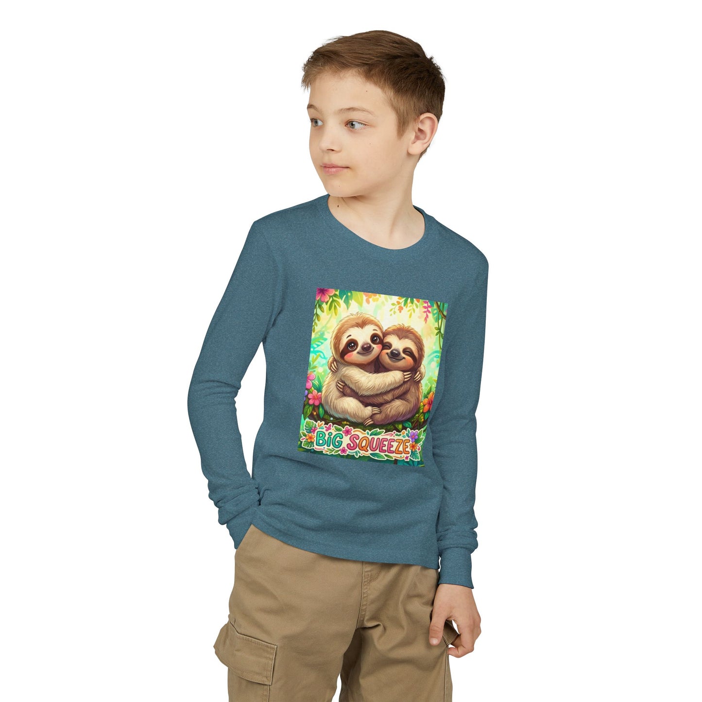 Big Squeeze Sloth Youth Jersey Long Sleeve Tee