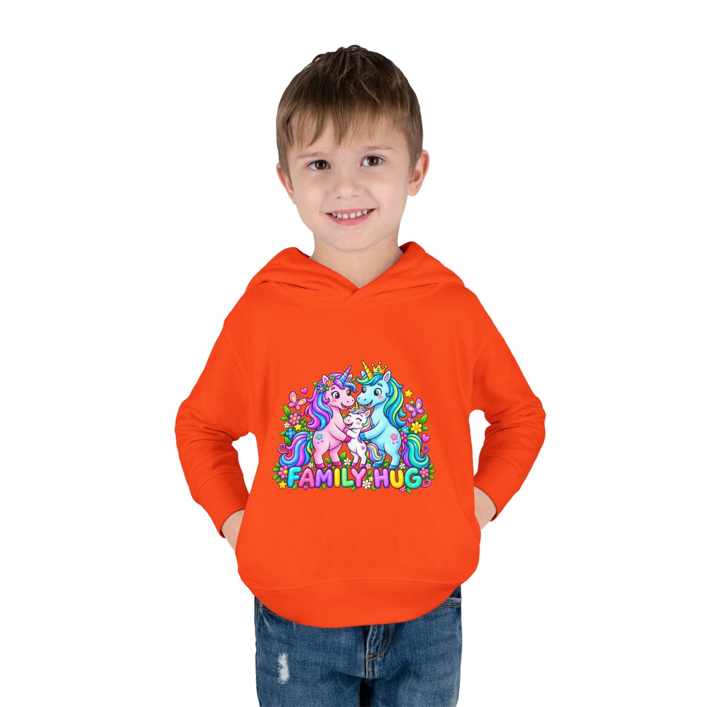 Family Hug Unicorn Toddler Pullover Fleece Hoodie