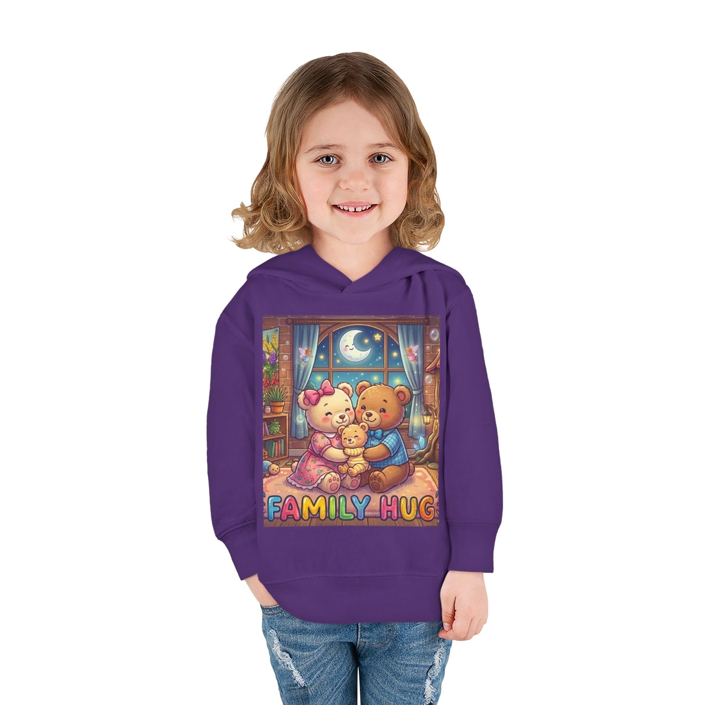 Family Hug Teddy Toddler Pullover Fleece Hoodie