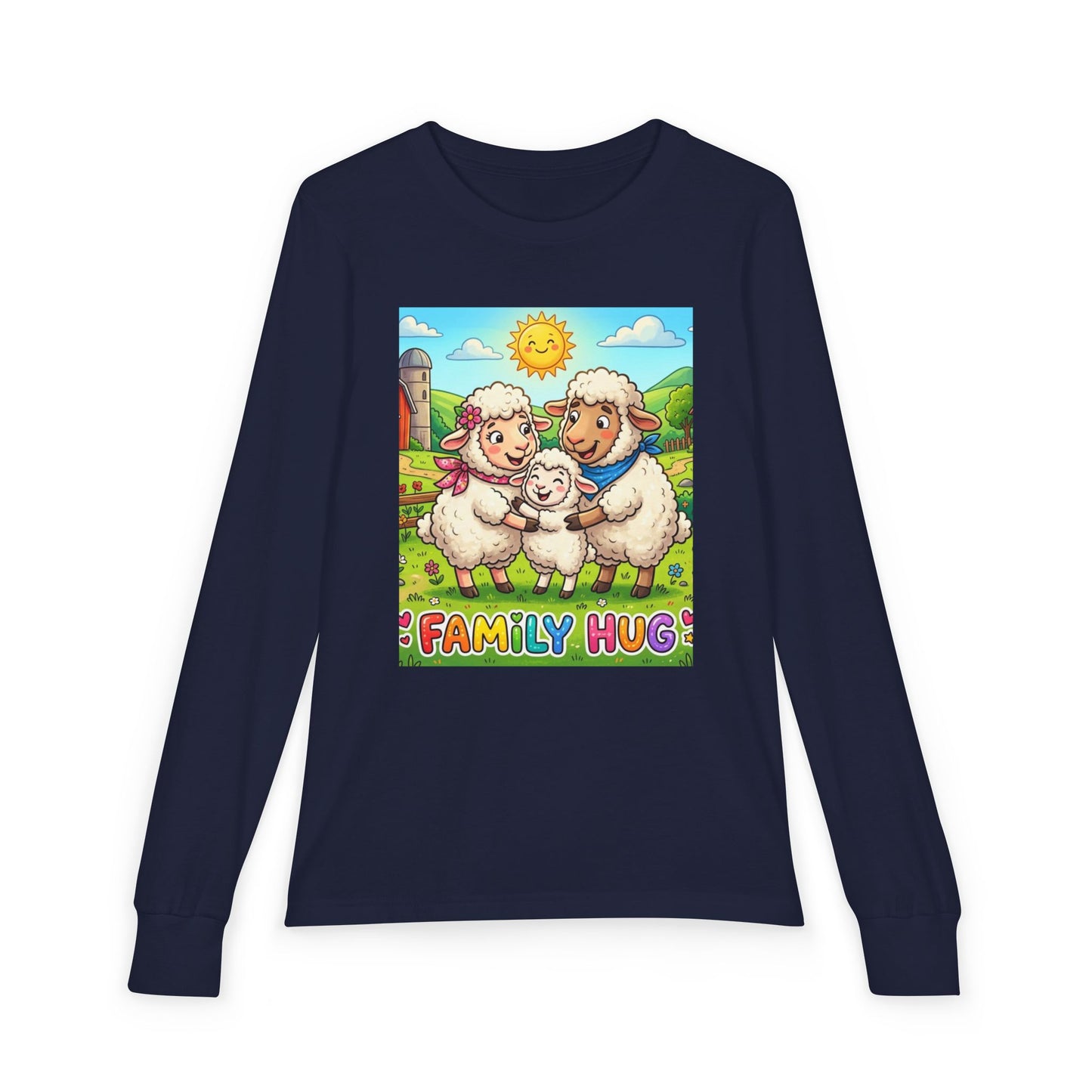 Family Hug Lamb Youth Jersey Long Sleeve Tee