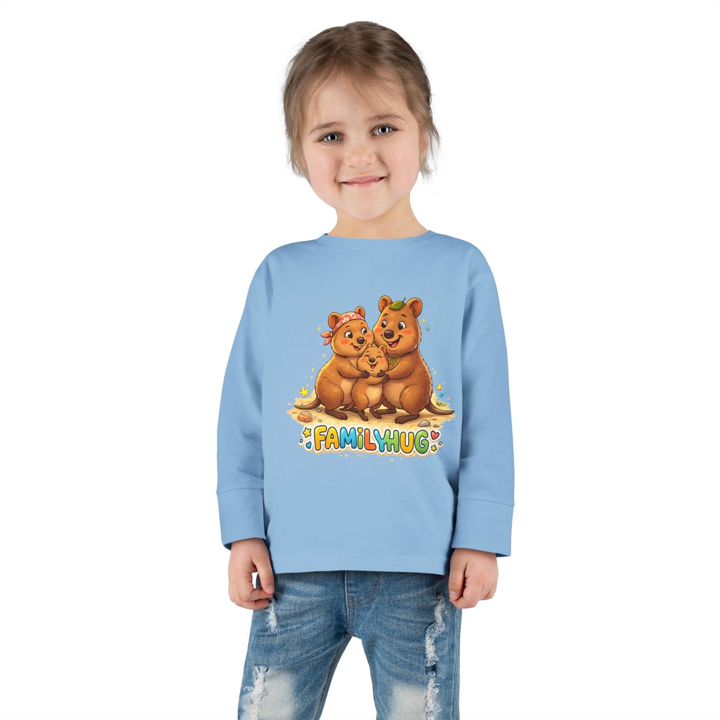 Family Hug Quokka Toddler Long Sleeve Tee