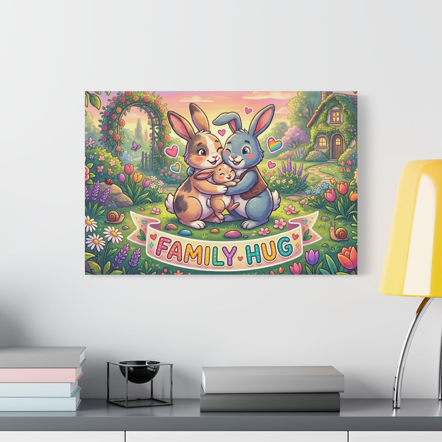 Family Hug Bunny Classic Canvas