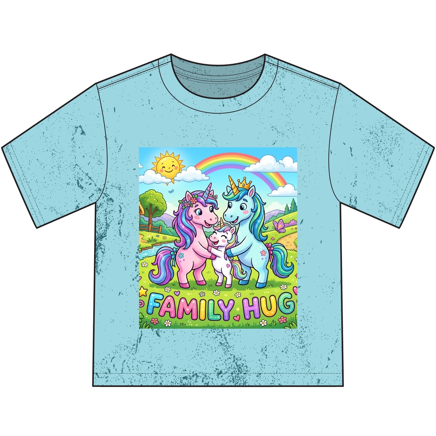 Family Hug Unicorn Heavyweight Color Blast Youth T-Shirt