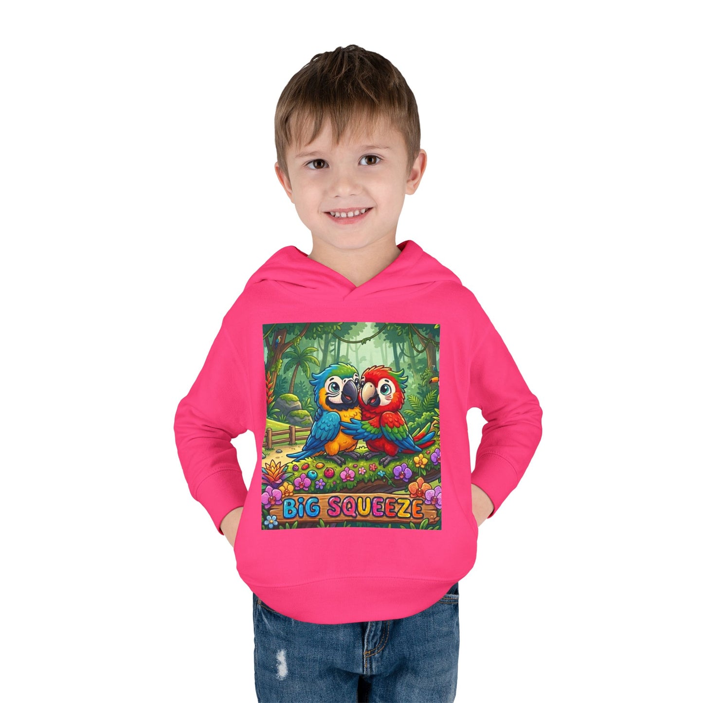 Big Squeeze Macaw Toddler Pullover Fleece Hoodie