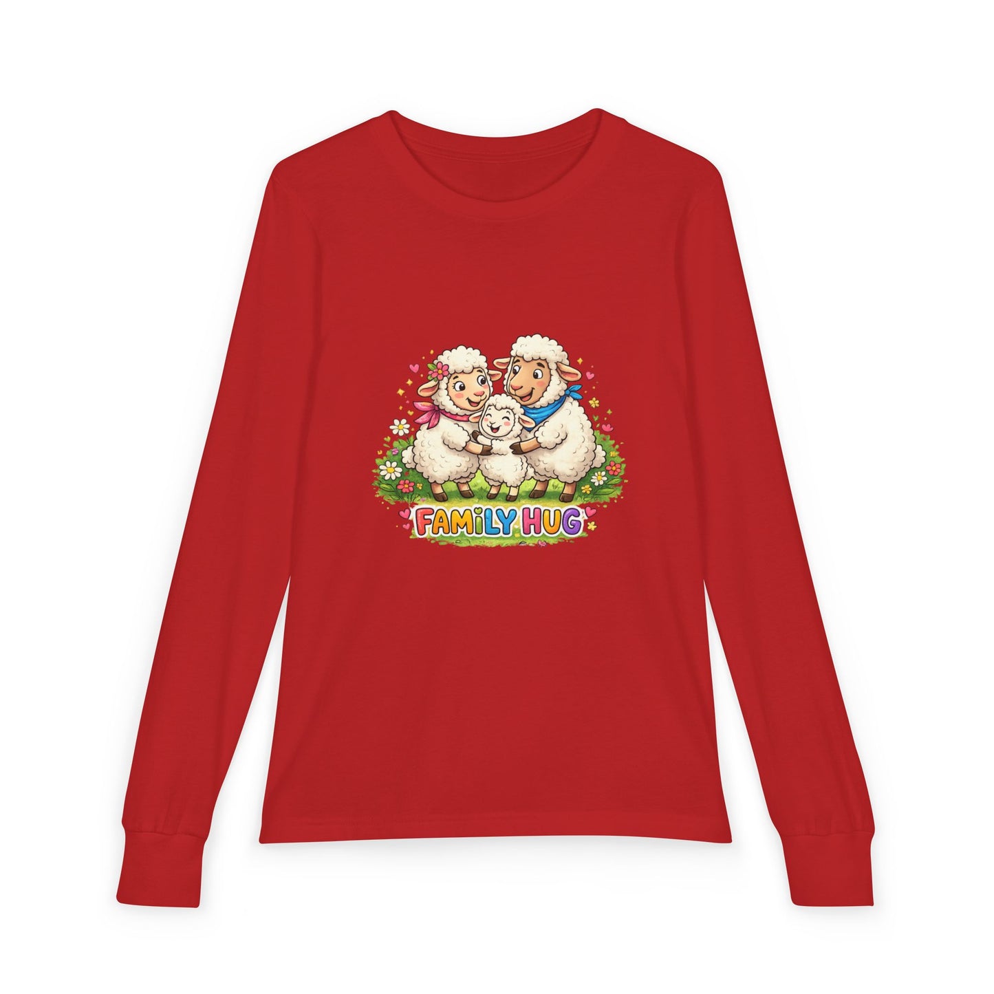 Family Hug Lamb Youth Jersey Long Sleeve Tee