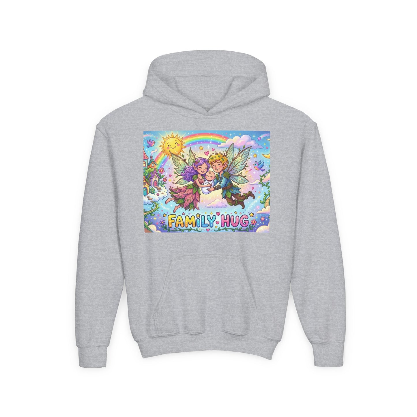 Family Hug Fairy Youth Heavy Blend Hooded Sweatshirt