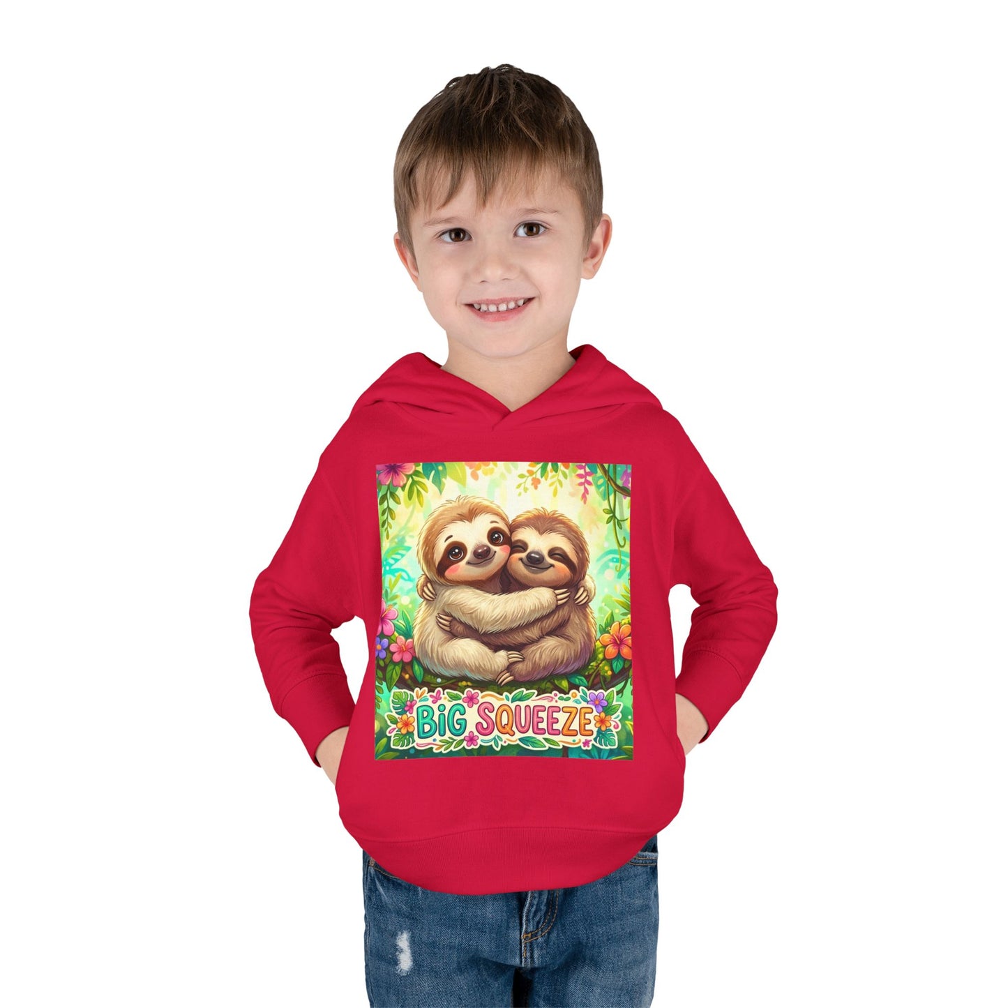 Big Squeeze Sloth Toddler Pullover Fleece Hoodie
