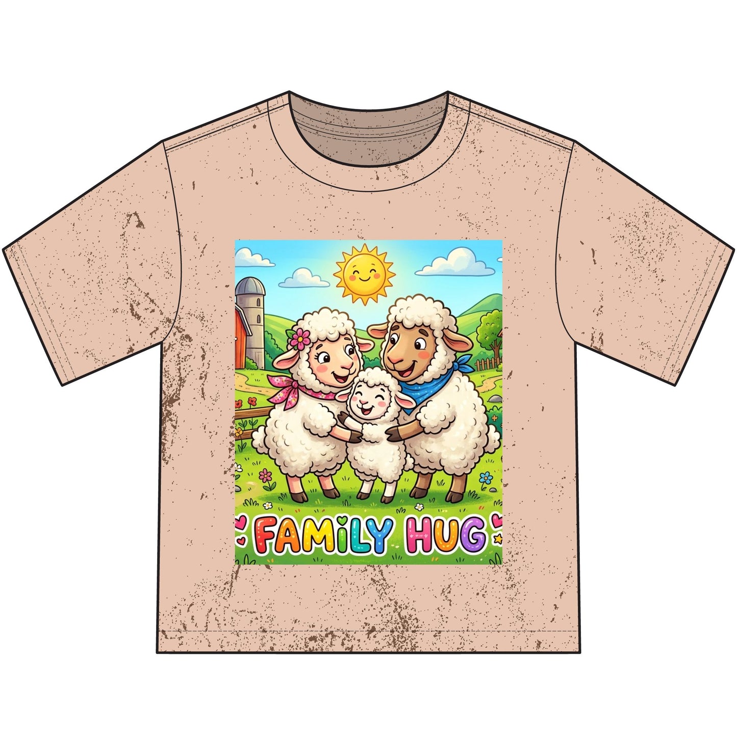 Family Hug Lamb Heavyweight Color Blast Youth T-Shirt