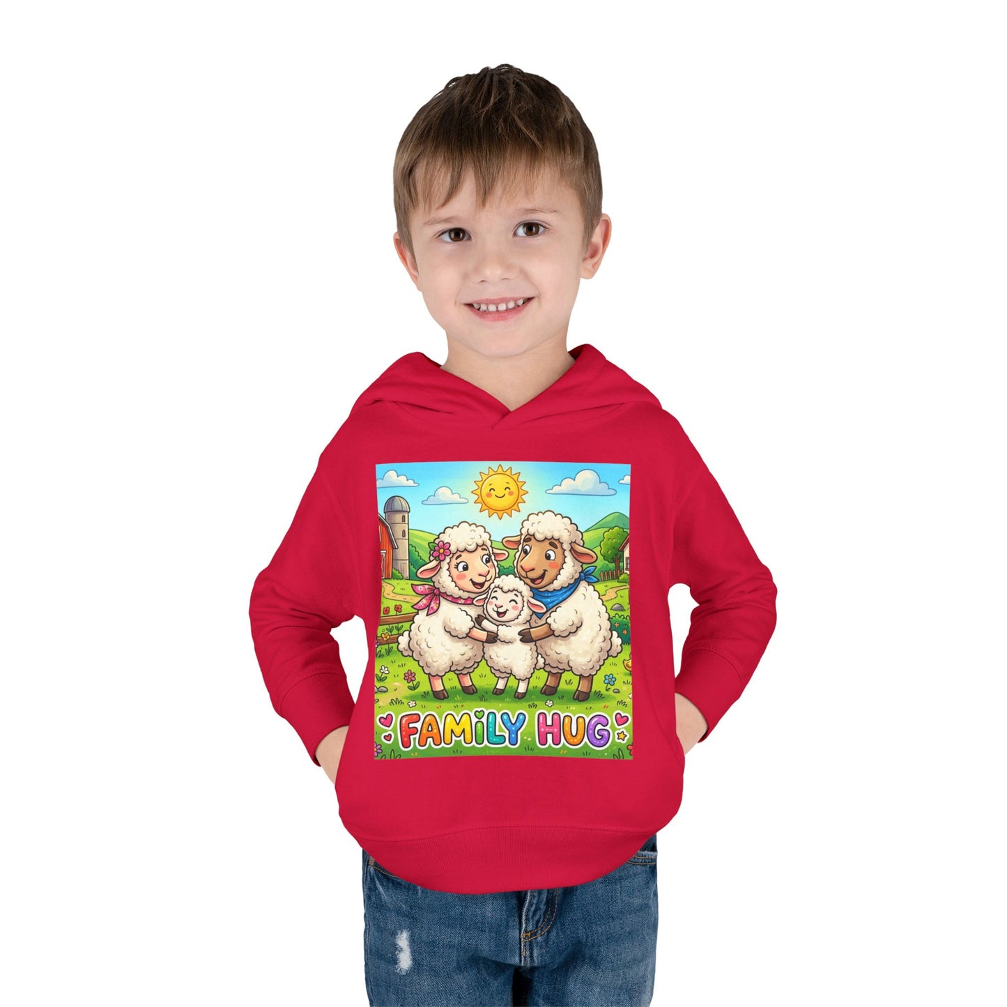 Family Hug Lamb Toddler Pullover Fleece Hoodie