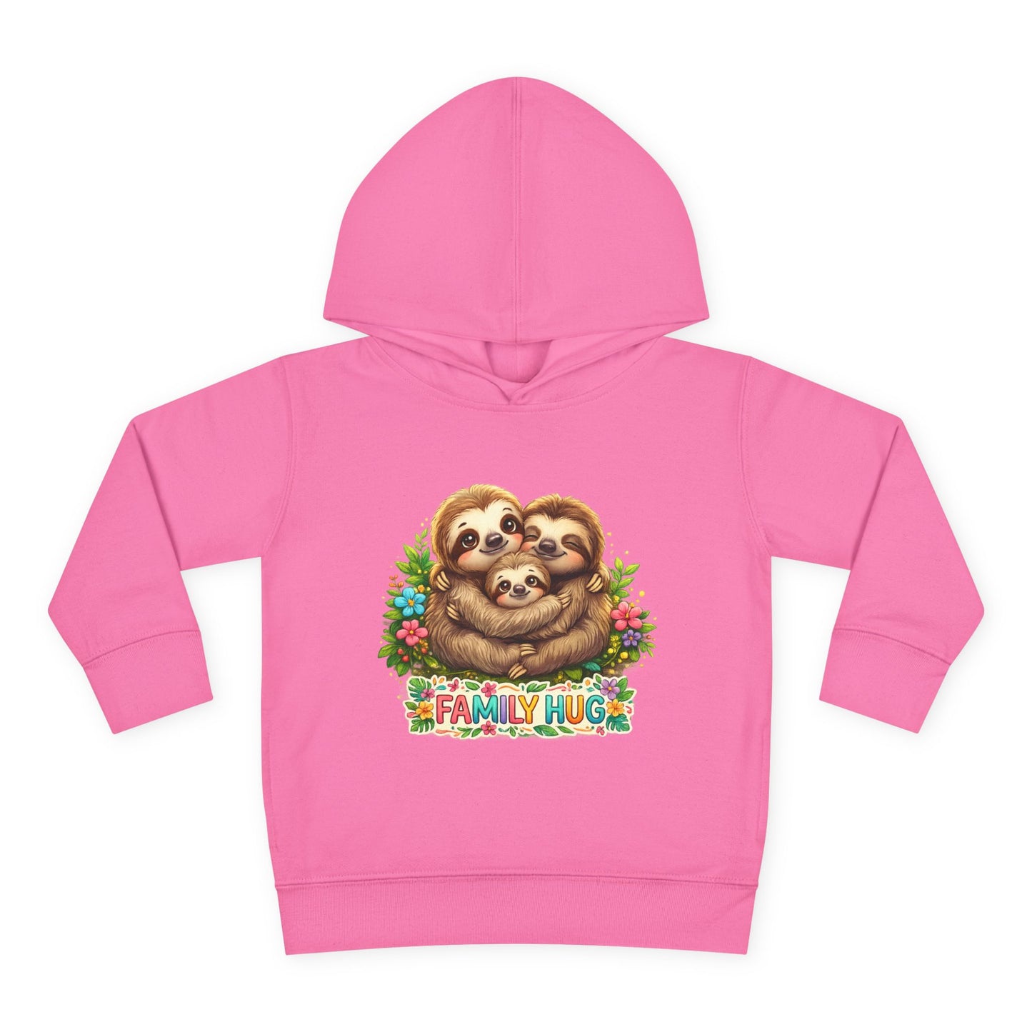 Family Hug Sloth Toddler Pullover Fleece Hoodie