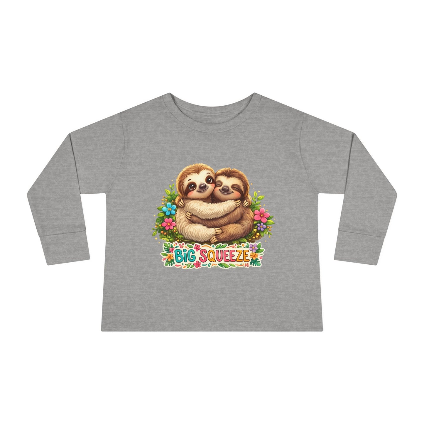 Big Squeeze Sloth Toddler Long Sleeve Tee