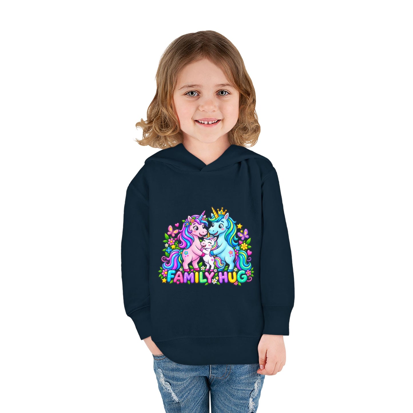 Family Hug Unicorn Toddler Pullover Fleece Hoodie