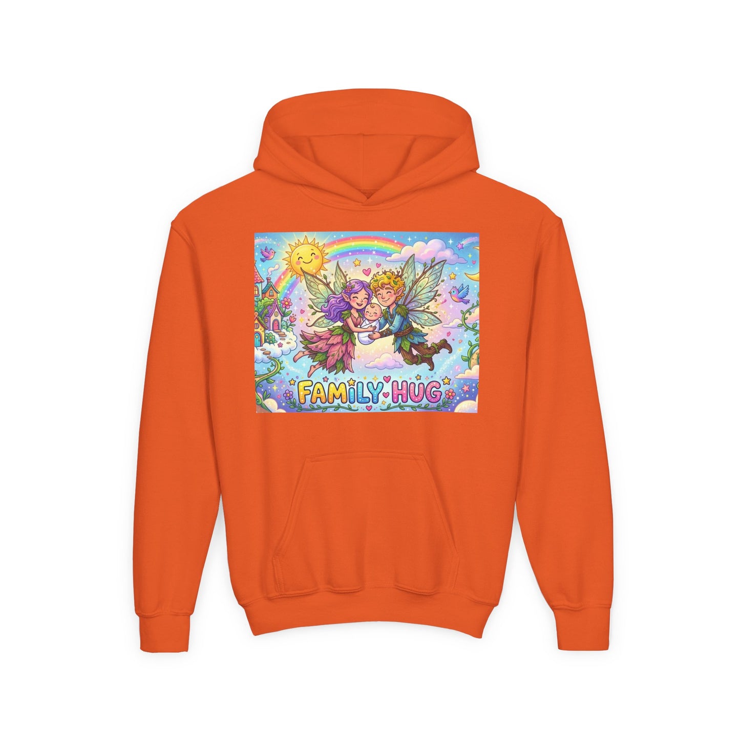 Family Hug Fairy Youth Heavy Blend Hooded Sweatshirt