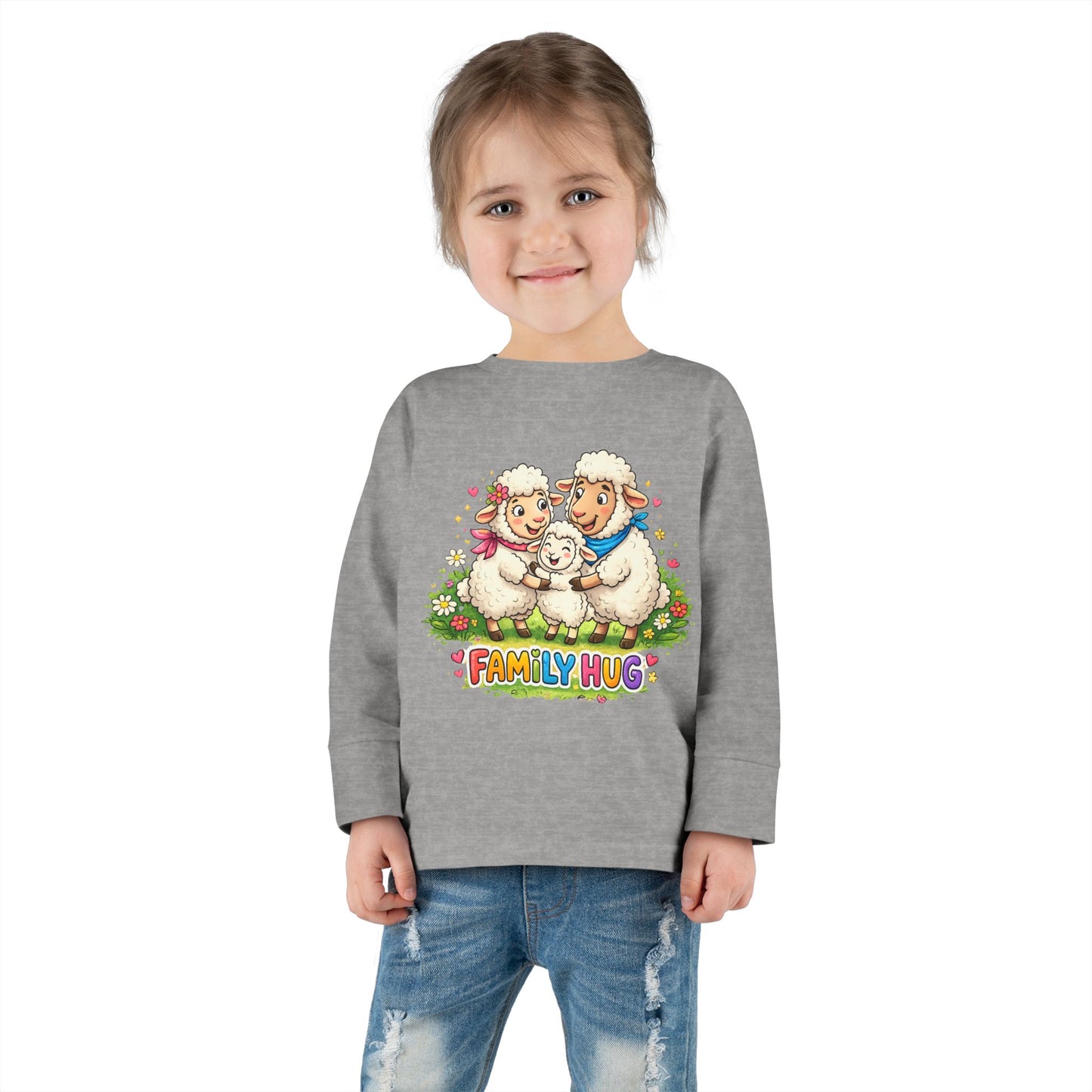 Family Hug Lamb Toddler Long Sleeve Tee