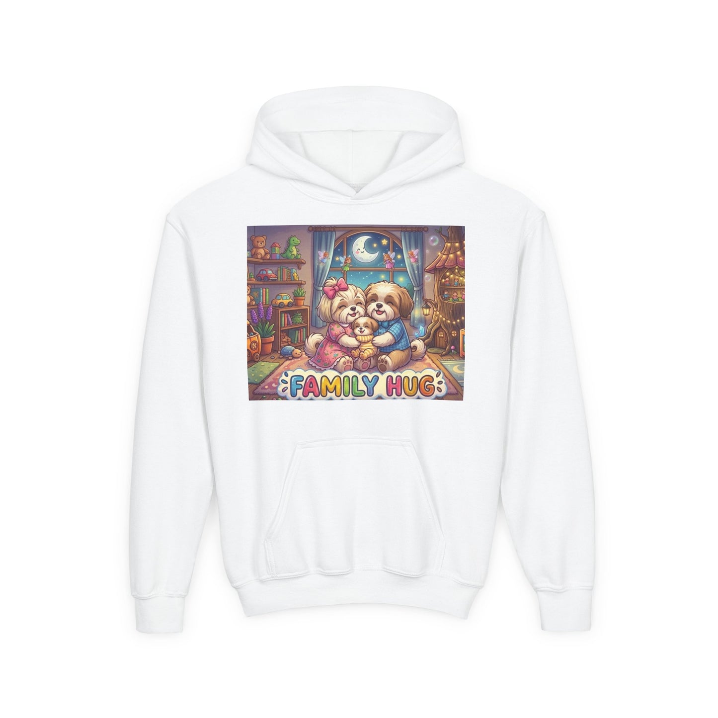 Family Hug Shih Tzu Youth Heavy Blend Hooded Sweatshirt