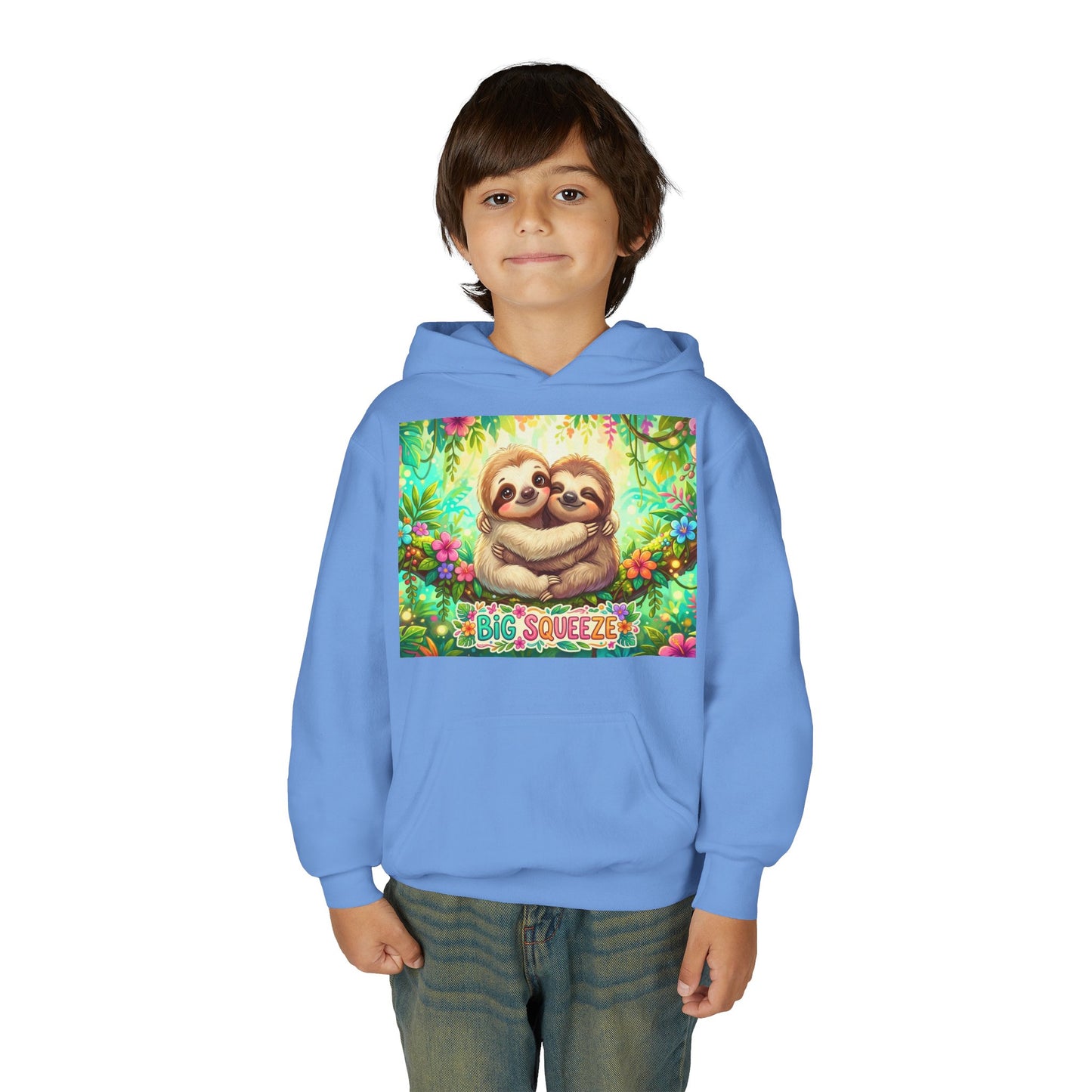 Big Squeeze Sloth Youth Heavy Blend Hooded Sweatshirt