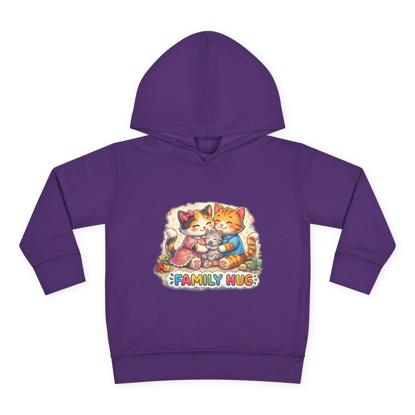 Family Hug Kitten Toddler Pullover Fleece Hoodie