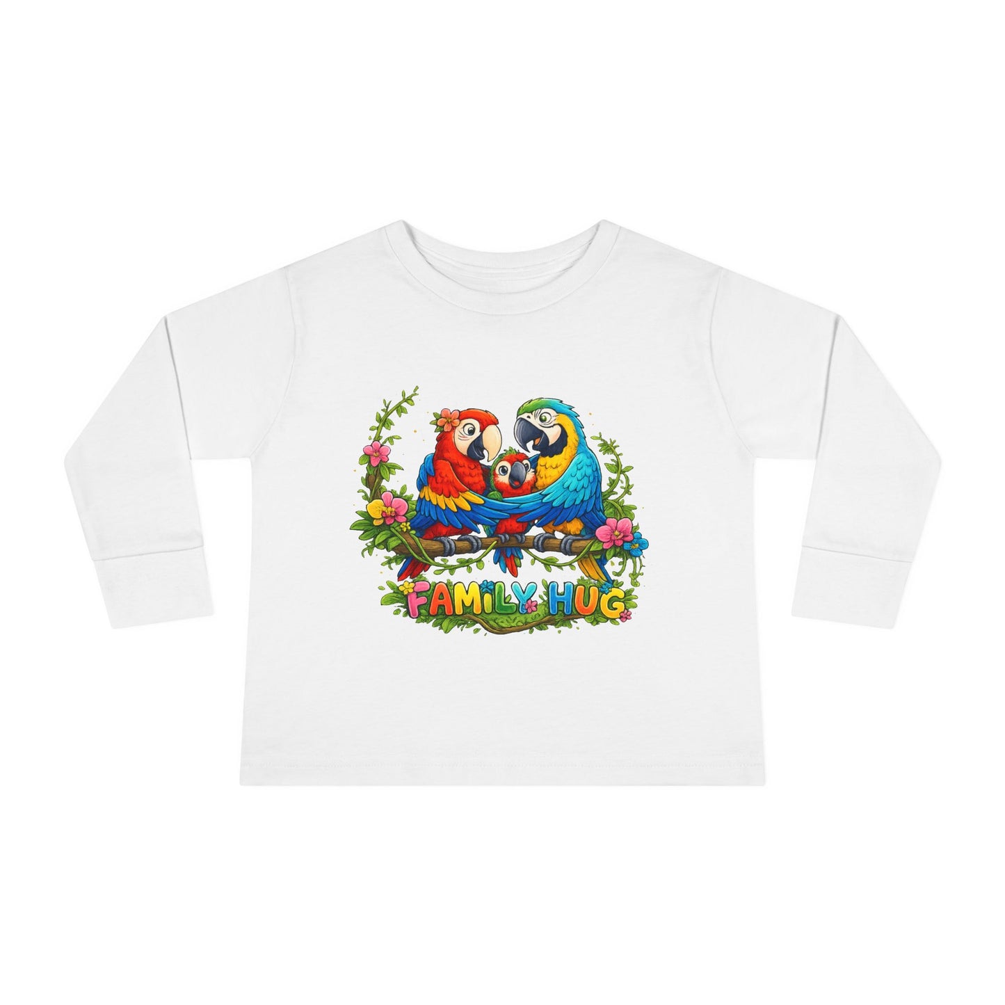 Family Hug Macaw Toddler Long Sleeve Tee