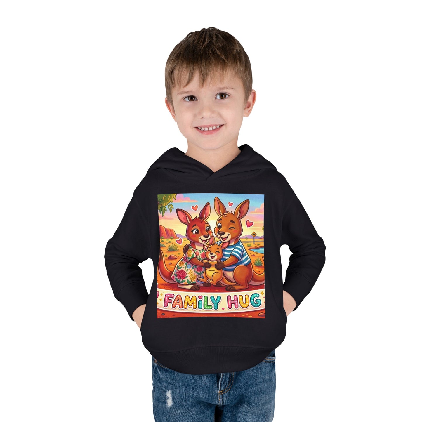 Family Hug Kangaroo Toddler Pullover Fleece Hoodie