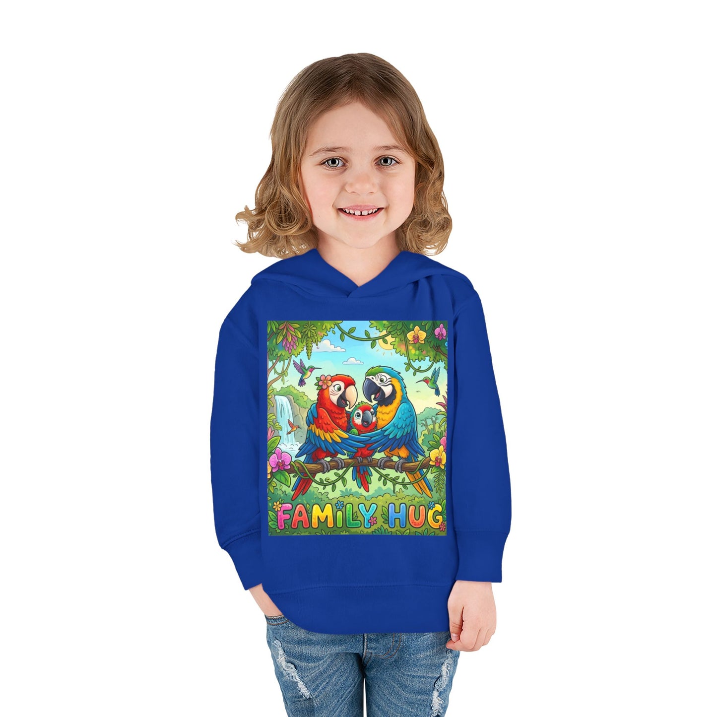Family Hug Macaw Toddler Pullover Fleece Hoodie