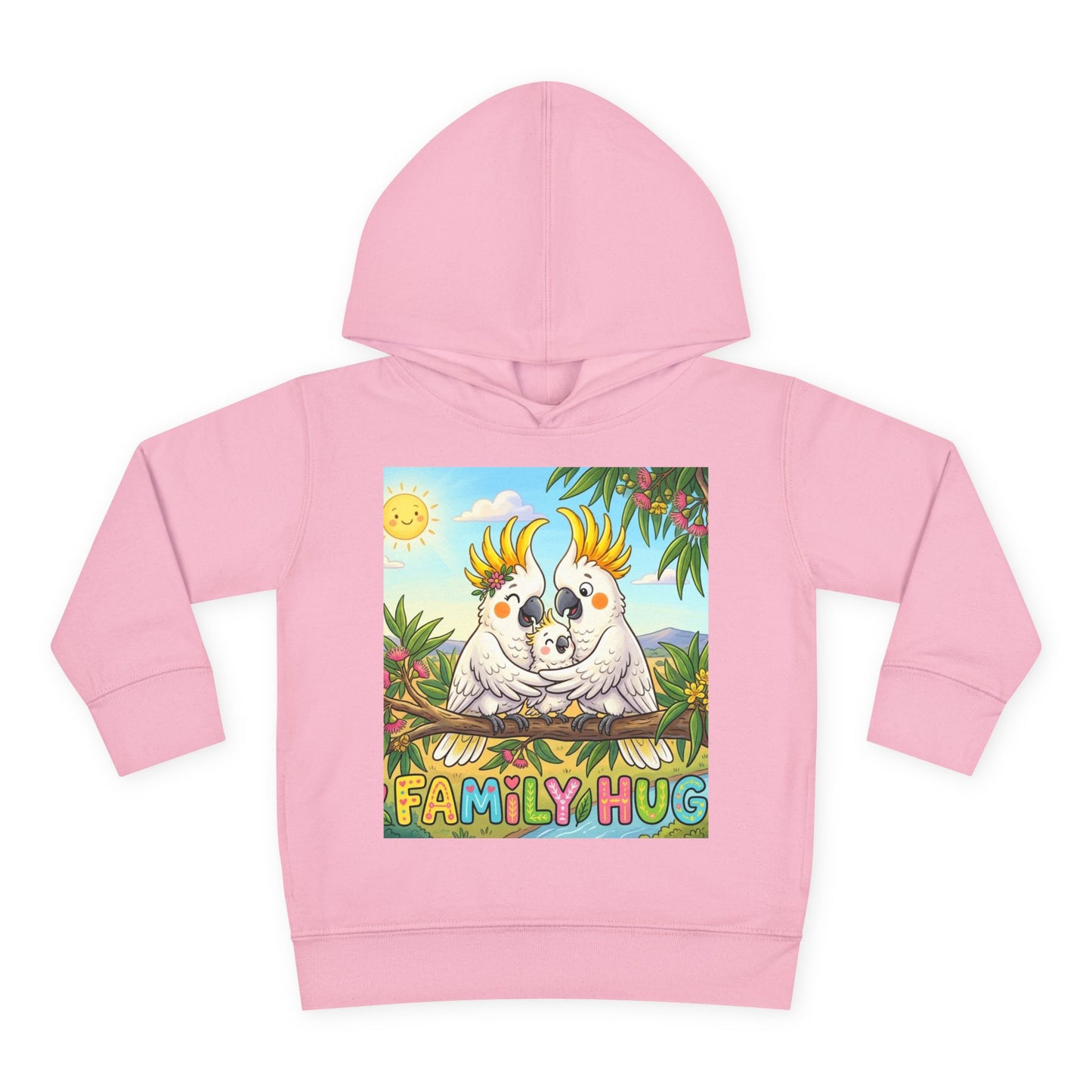 Family Hug Cockatoo Toddler Pullover Fleece Hoodie