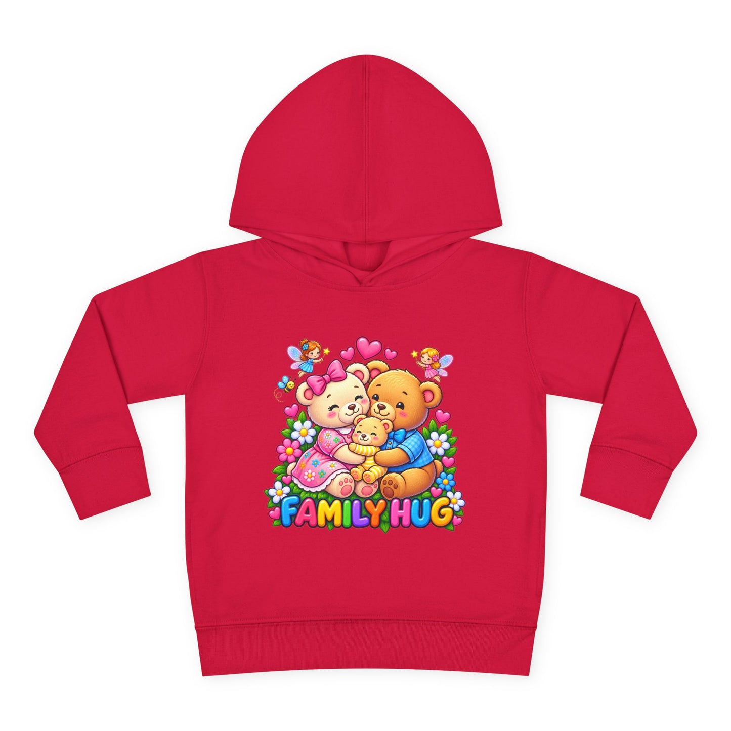 Family Hug Teddy Toddler Pullover Fleece Hoodie