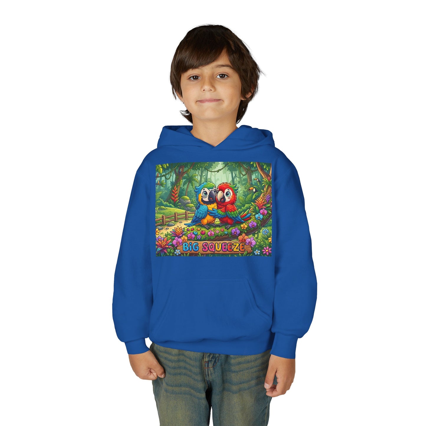 Big Squeeze Macaw Youth Heavy Blend Hooded Sweatshirt
