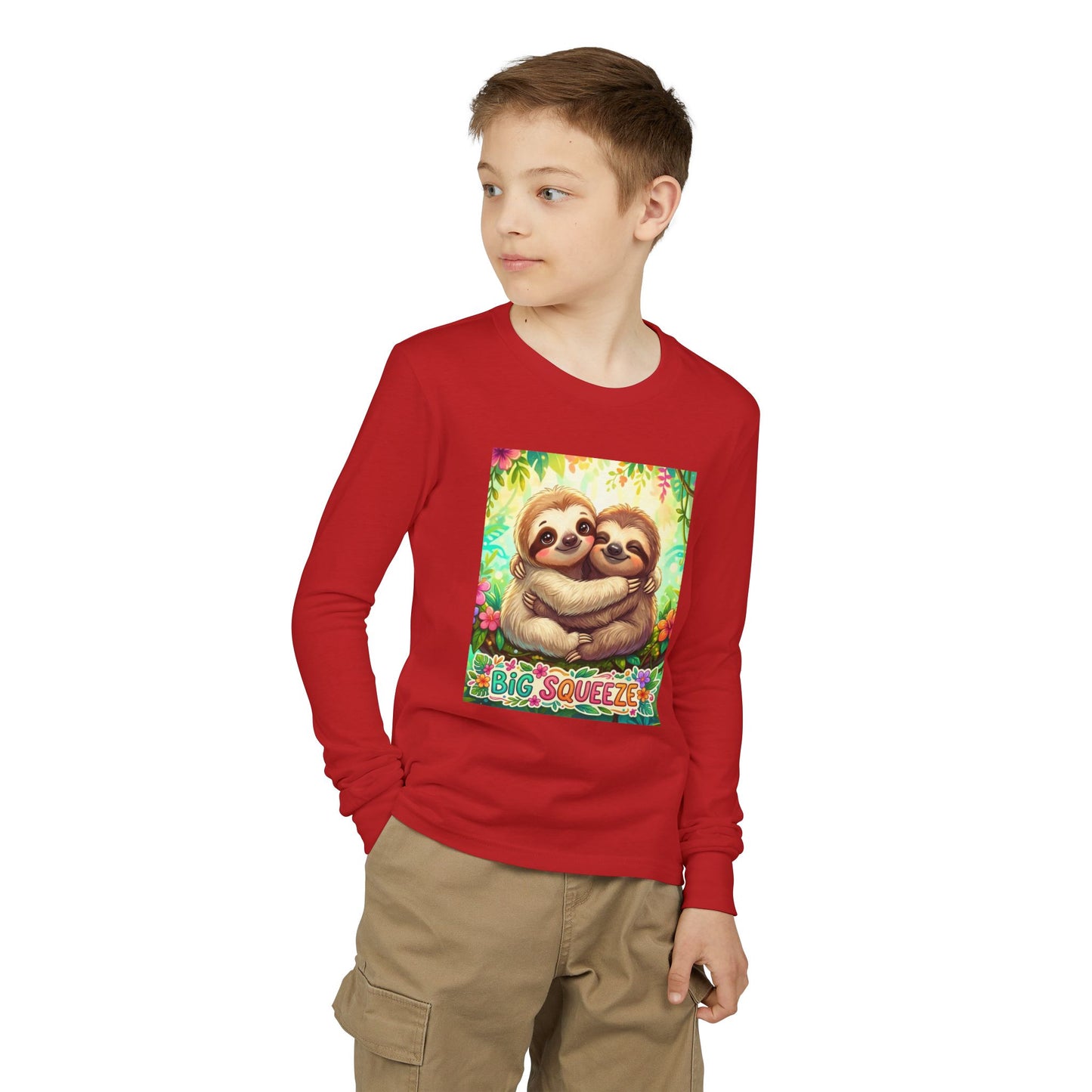 Big Squeeze Sloth Youth Jersey Long Sleeve Tee