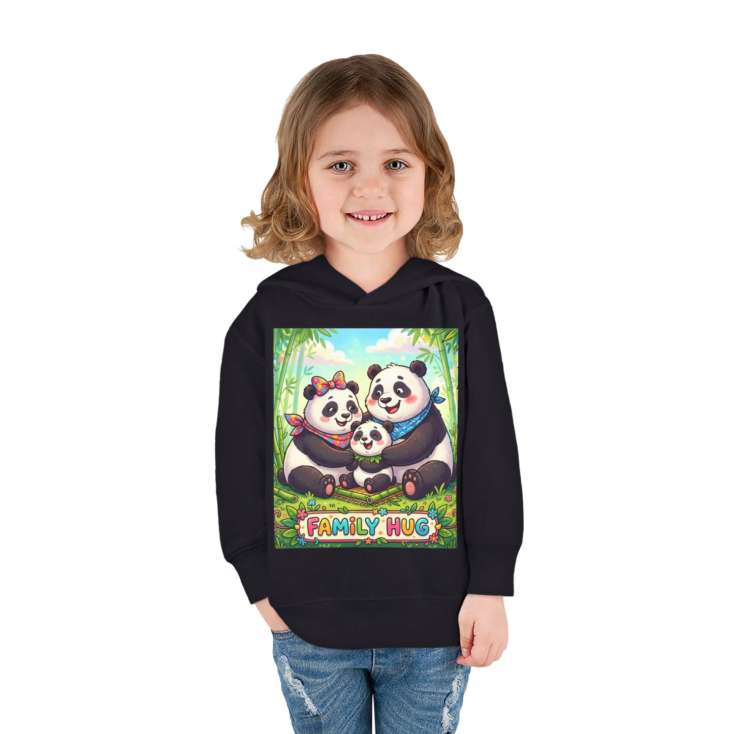 Family Hug Panda Toddler Pullover Fleece Hoodie