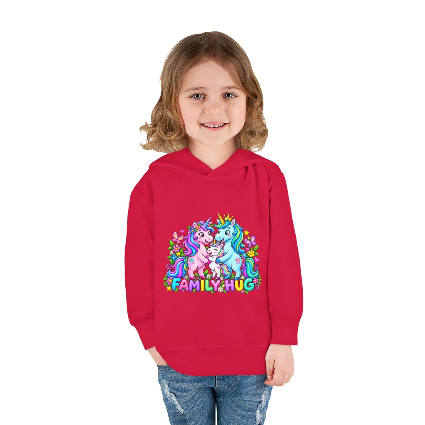 Family Hug Unicorn Toddler Pullover Fleece Hoodie
