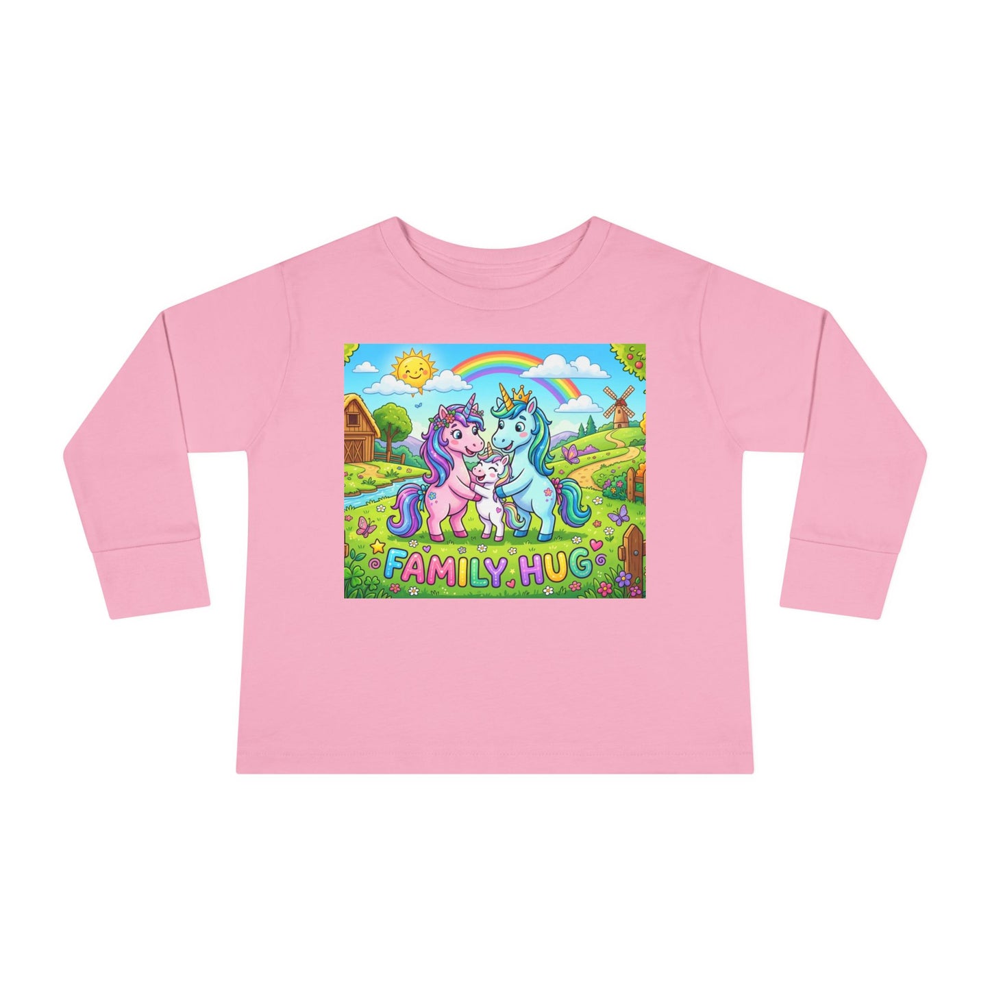 Family Hug Unicorn Toddler Long Sleeve Tee