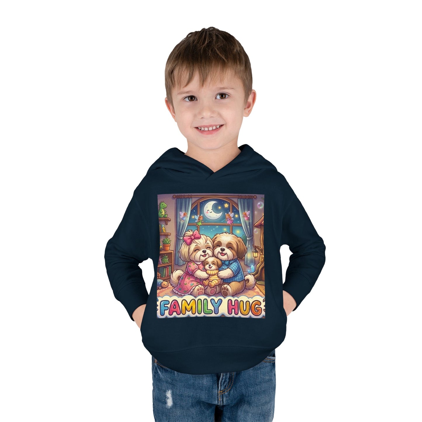 Family Hug Shih Tzu Toddler Pullover Fleece Hoodie