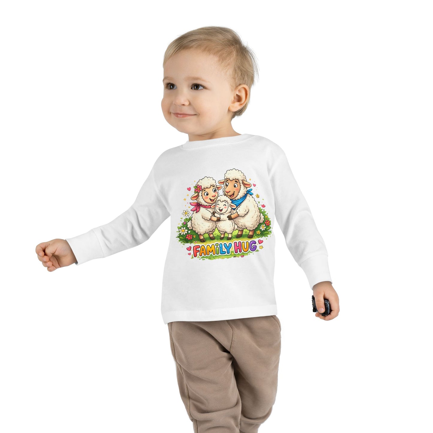 Family Hug Lamb Toddler Long Sleeve Tee