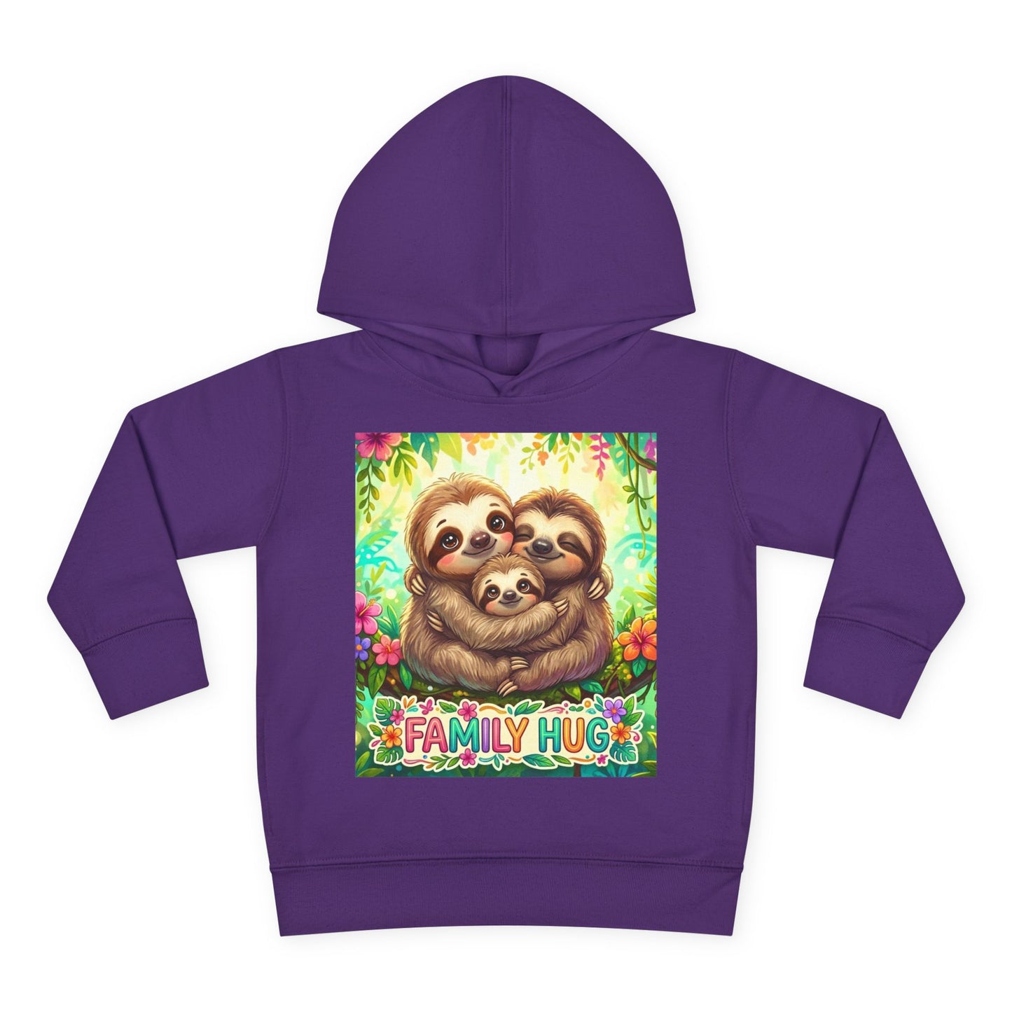Family Hug Sloth Toddler Pullover Fleece Hoodie