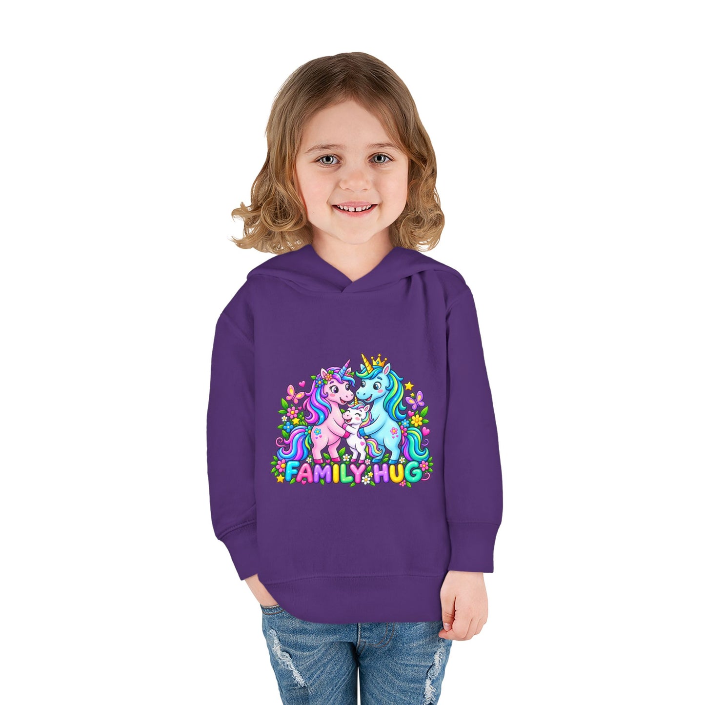Family Hug Unicorn Toddler Pullover Fleece Hoodie