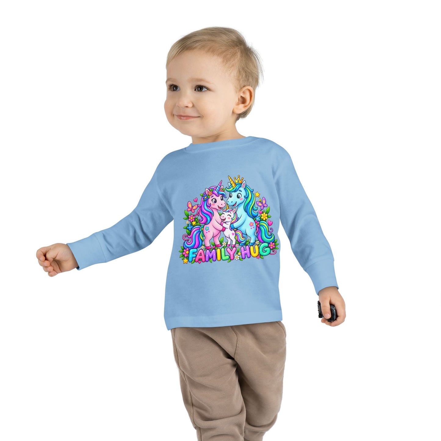Family Hug Unicorn Toddler Long Sleeve Tee