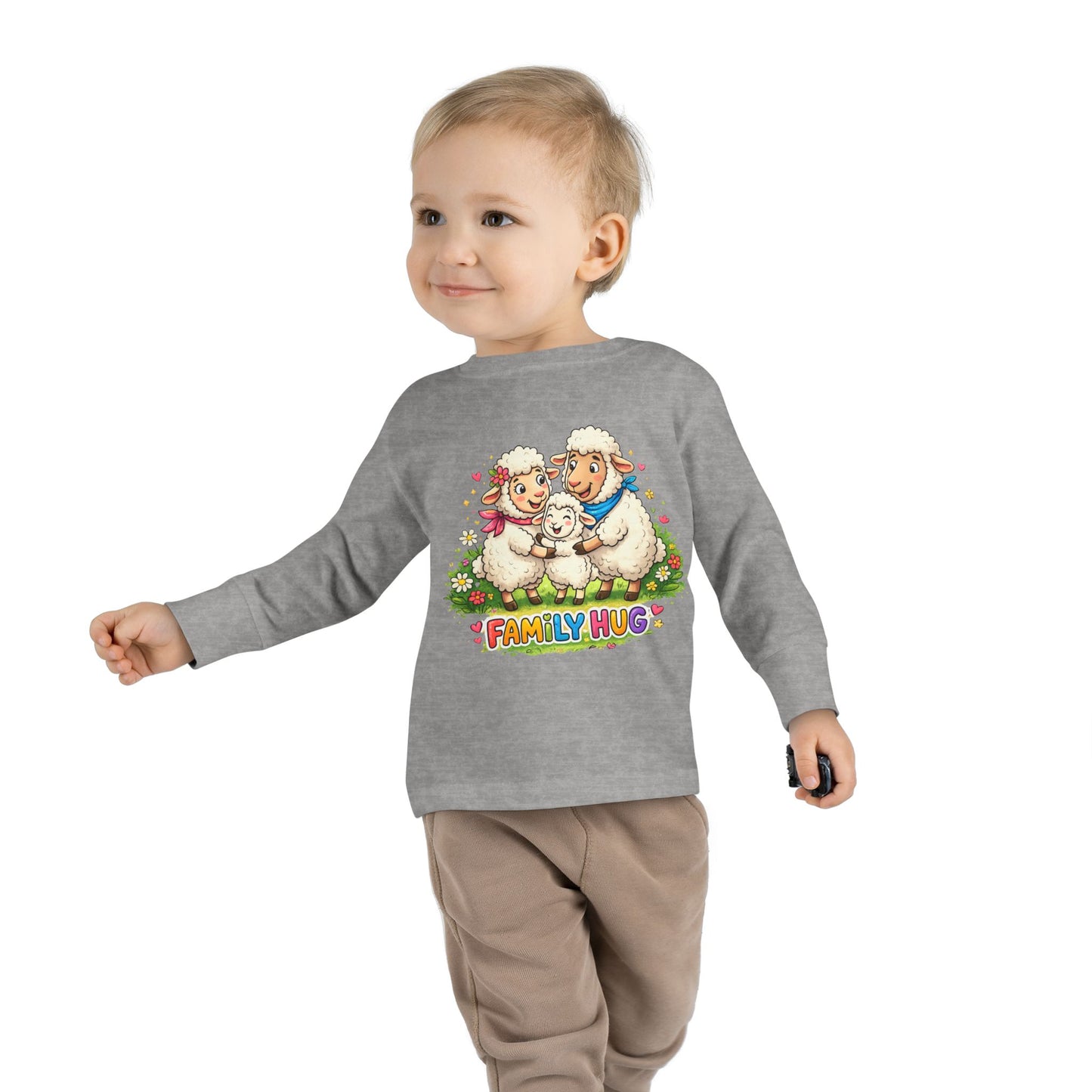 Family Hug Lamb Toddler Long Sleeve Tee
