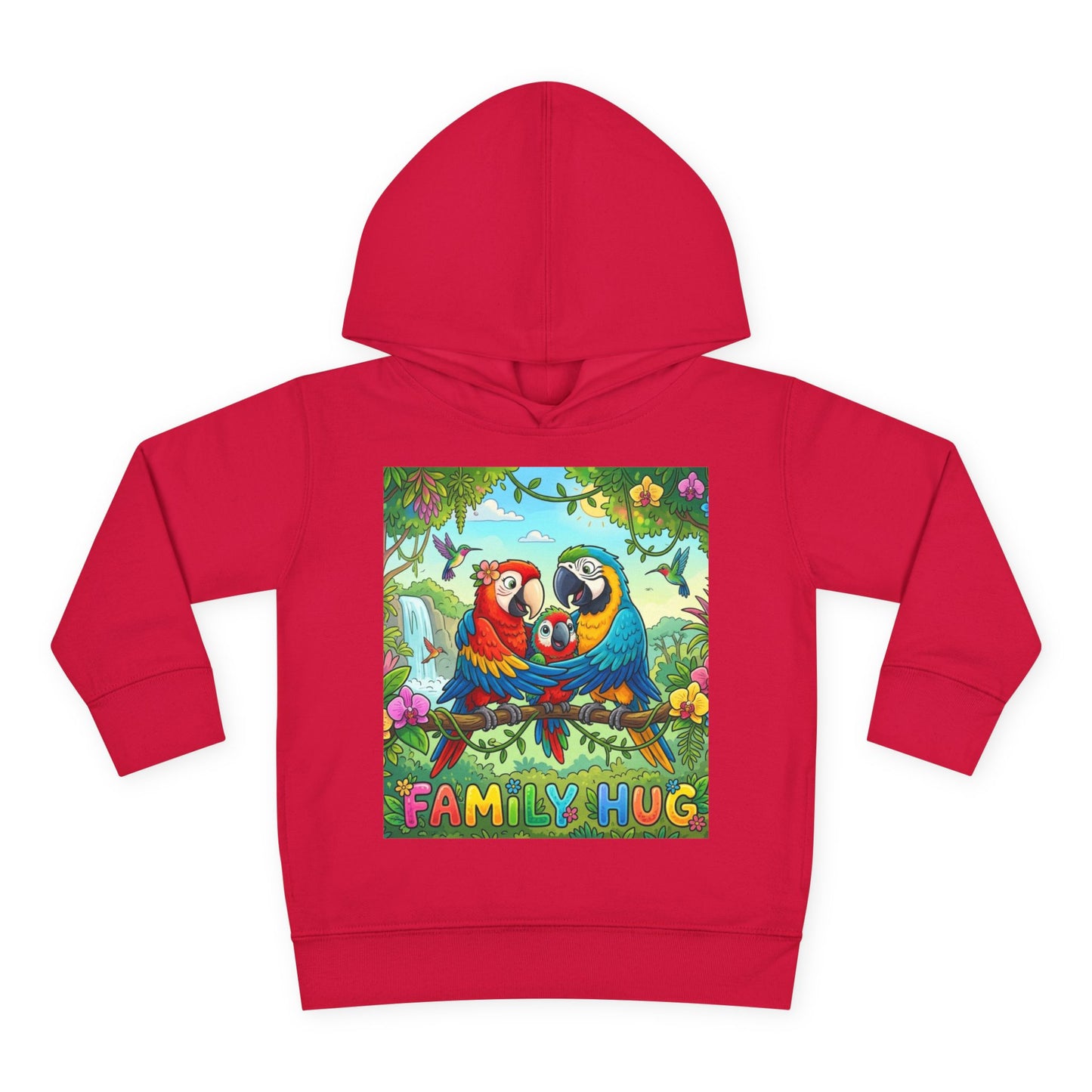 Family Hug Macaw Toddler Pullover Fleece Hoodie