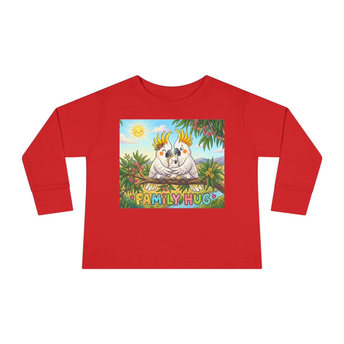Family Hug Cockatoo Toddler Long Sleeve Tee